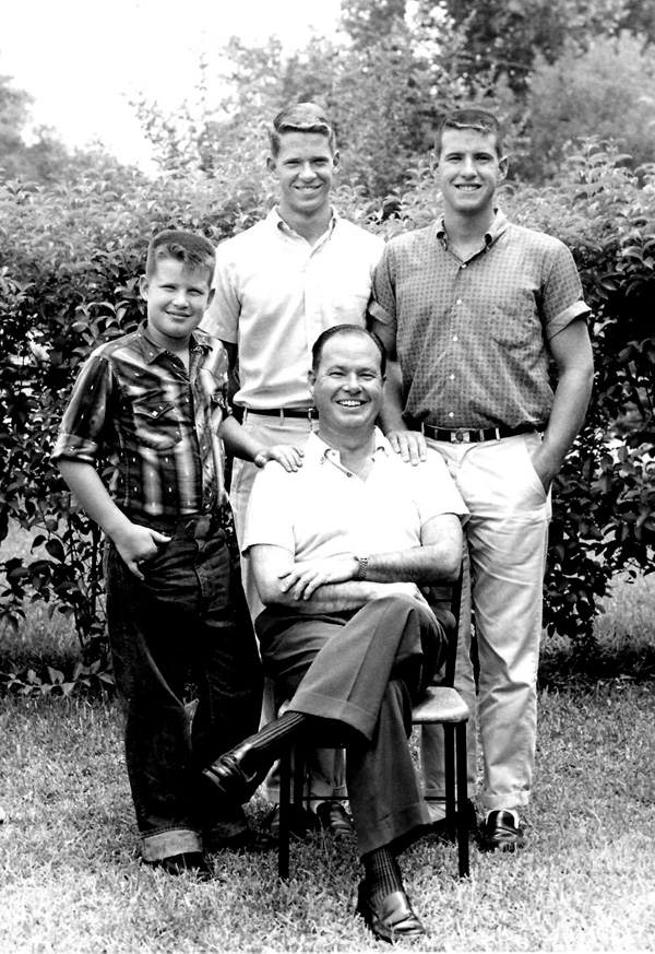 Michael with brothers Scott and Russ and Father Jim in c. 1959