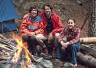 Becky, Mike, and Mary Cardiff at Snow Lake on Enchantments trail May 1977