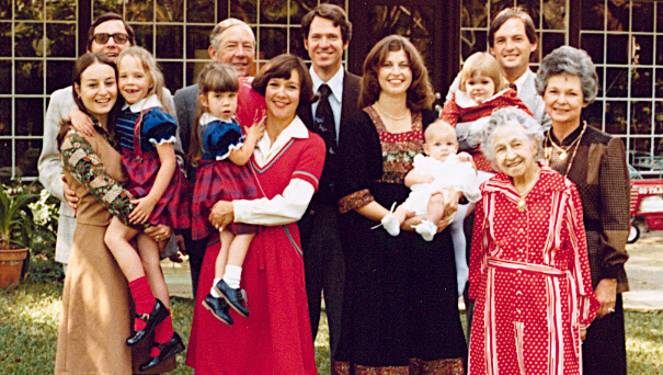 Michael' family, Becky's parents and MaMa, and Mary, Dave and Charles C. Cardiff family in Katy Texas October 1977