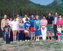 Tina, Mike's family and brothers, and Cardiff families at Rainbow Lake CO July 1985