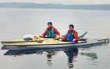 Mike and Russ with sea kayaks April 1988