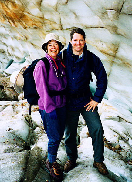 Becky and Mike at Angel Glacier in Jasper NP July 1993