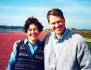 Becky and Mike at cranberry bog on Nantucket Island October 1995