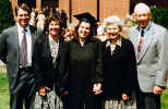 Christie at her graduation from Whitman with Mike, Becky, and her parents May 1996