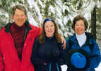 Mike, Wendy, and Becky XC skiing in Cabin Creek area in WA December 1997