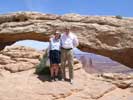 Becky and Mike at Mesa Arch in Canyonlands NP May 2009