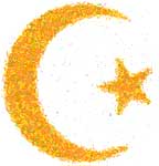 Islamic crescent moon and star, graphic by MCM after flag of Turkey and other states