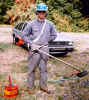 Mike armed for combat at beach September 1987 (photo by K. Haschke)