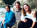 Mike with kids at Larrabee State Park near Bellingham August 1995