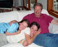 Kate, James, Scott in Eagle CO home May 2003 (photo by MCM)