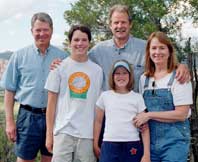 MCM, James, Kate, Scott, Tracy at Eagle CO home May 2003 (photo by MCM)