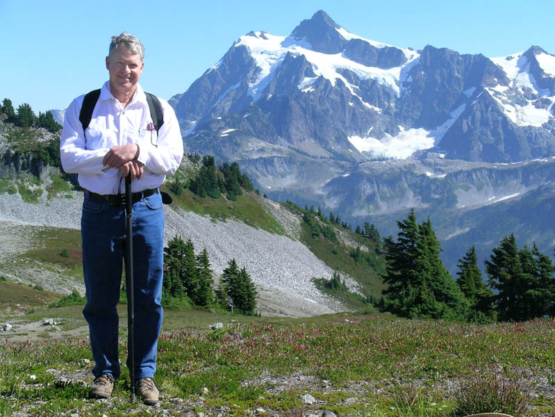 Michael on Ptarmigan Ridge trail 9/14/07 Mt. Shuksan in distance