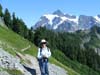 Becky on Chain Lakes trail 9/14/07 Mt. Shuksan in distance