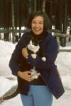 Rebecca w cat near Winter Park CO Dec. 1968