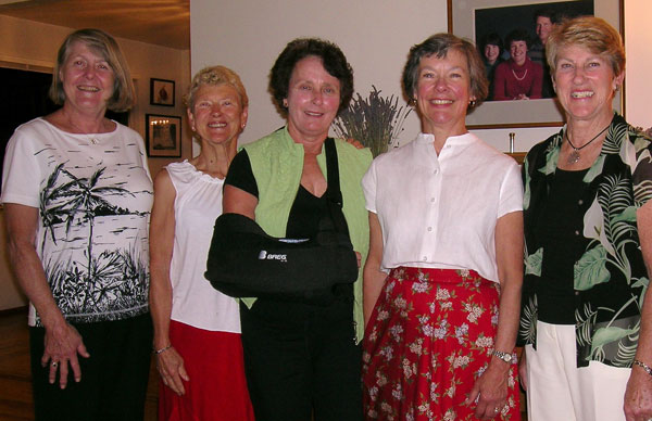 Sue Colbeck, Barbara Haney, Diane McCallum, Becky, and Barbara Akers at our wedding anniversary August 2006