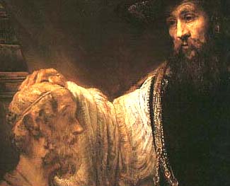 Rembrandt: Aristotle with a Bust of Homer (detail)