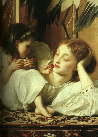 Leighton (Lord Frederic), Mother and Child (Cherries), detail, exhibited 1865