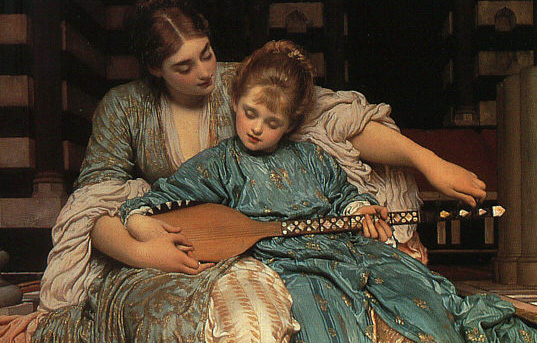 Leighton (Lord Frederic), Music Lesson, 1877 (detail)